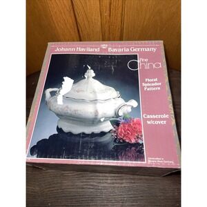 Johann Haviland Floral Splendor Casserole with Lid Covered Bavaria In Box 80s